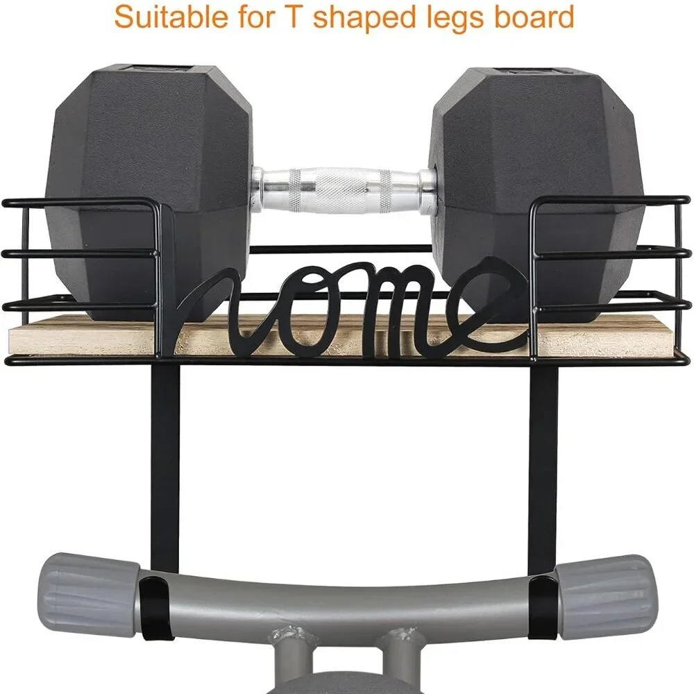 Polished Metal & Wood Ironing Board Stand - Rustic Home Organizer Solution